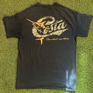 Costa Black Tee with Camouflage Logo